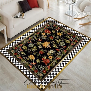 Garden Rug, Botanical Rug, Flower Rug, Flower Theme Rug, Garden Pattern Rug, Nature Rug, Home Decoration Rug, Popular Rug, Area Rug
