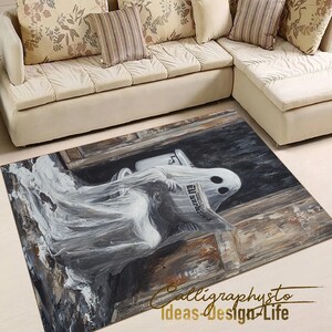 Ghost Reading Newspaper in the Toilet Victorian Style, Halloween Design ...