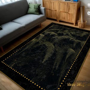 Giant Leaf Rug, Green Plant Anti-Slip Carpet, Big Leaf Living Room Rug, Nature Themed Bedroom Rug, Washable Kitchen Mat, Entrance Rug