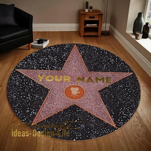 Personalized Hollywood Walk of Fame Rug, Walk Of Fame Hollywood Celebrity Star Personalized Name Rugs, Gift for woman who has everything