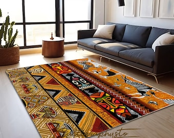 Savannah Area Rug|african Runner|afrocentric Non Slip Carpet