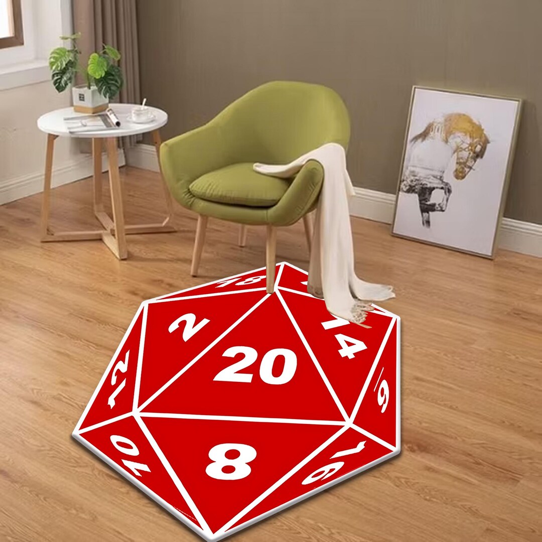 Dnd Red Rug Red DND Dice Rug: Round Gaming Room Floor Mat - Etsy