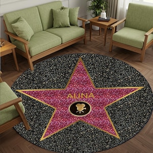 Personalized Hollywood Star Rug: Custom Name Celebrity Gift