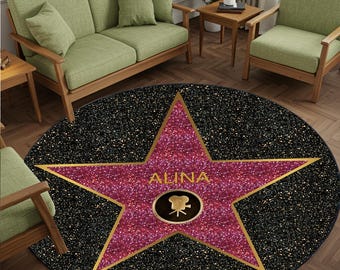 Personalized Hollywood Star Rug: Custom Name Celebrity Gift
