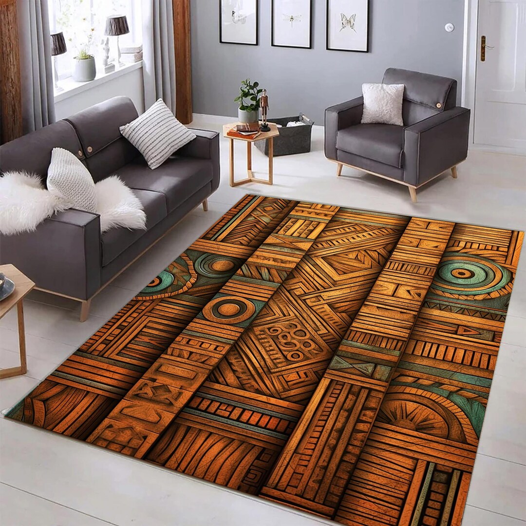 Savannah Area Rug | African Runner | Afrocentric Non Slip Carpet ...