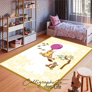 Tapis Winnie l'ourson, tapis de jeu pour enfants, tapis vintage, tapis de salon, tapis de décoration intérieure