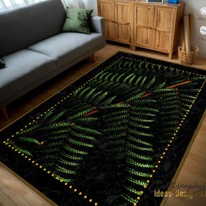 Giant Leaf Rug, Green Plant Anti-Slip Carpet, Big Leaf Living Room Rug, Nature Themed Bedroom Rug, Washable Kitchen Mat, Entrance Rug