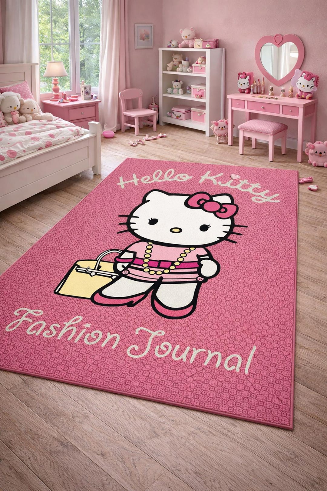 サンリオ⭐︎ハローキティ ピンク⭐︎カーペットルームマット130×185cm⭐︎新品 ラグ カーペット マット ハローキティ キティ サンリオ 1.5畳 130×185
