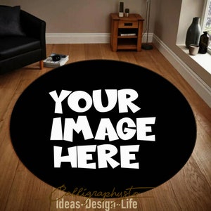 Custom Round Area Rug: Personalized Photo Rug, Home Decor