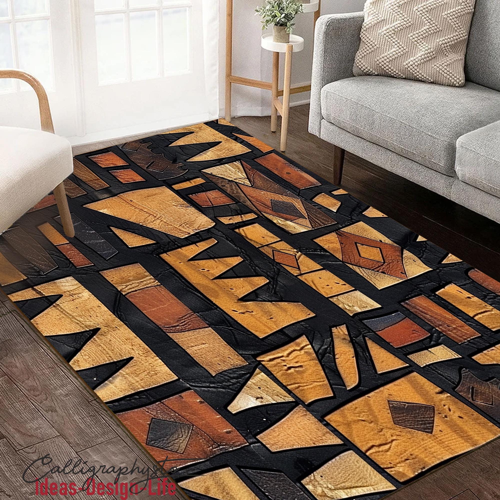 Afrocentric Rug African Safari Area Rug | Afrocentric Ethnic Floor Art - Etsy