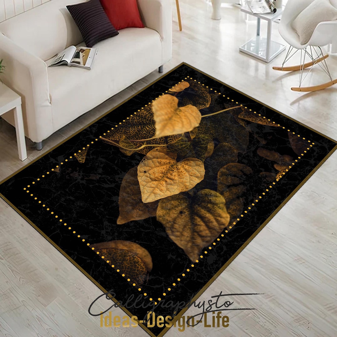 Leaf Print Rug, Green Plant Carpet, Nature-themed Rug - Etsy