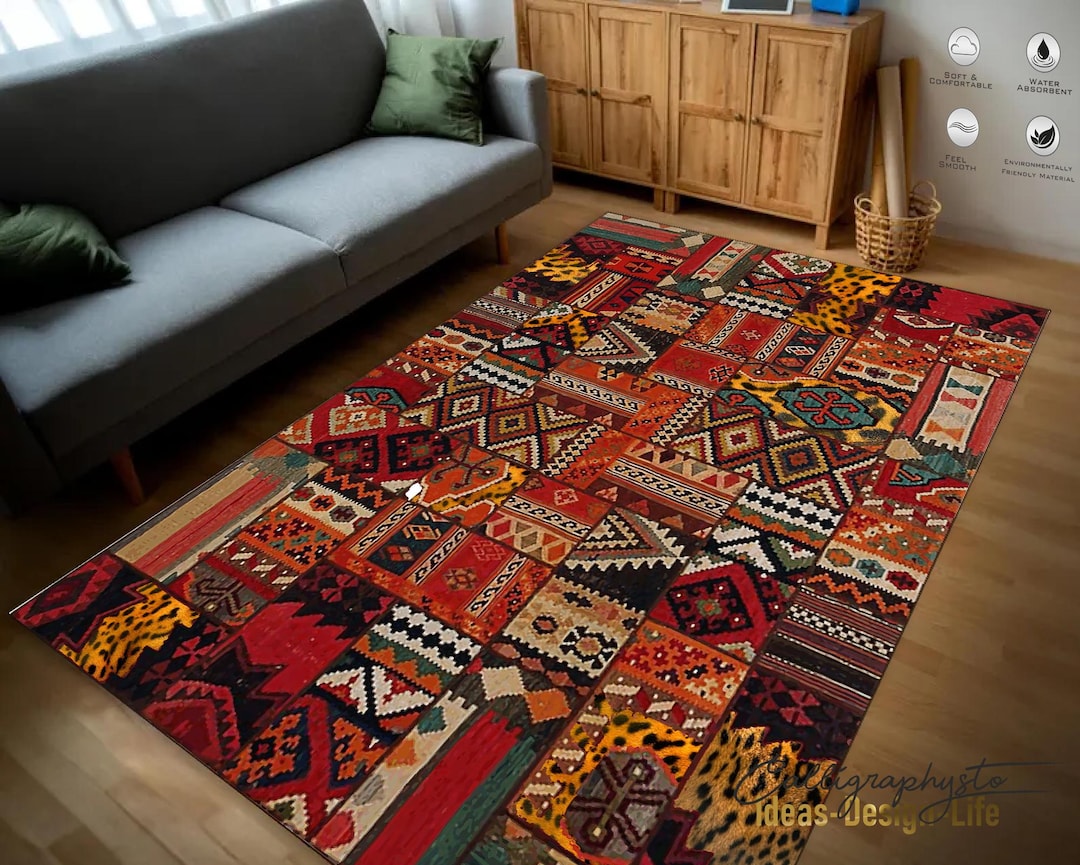 Savannah Area Rug|african Runner|afrocentric Non Slip Carpet|safari ...