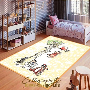 Tapis Winnie l'ourson, tapis de jeu pour enfants, tapis vintage, tapis de salon, tapis de décoration intérieure