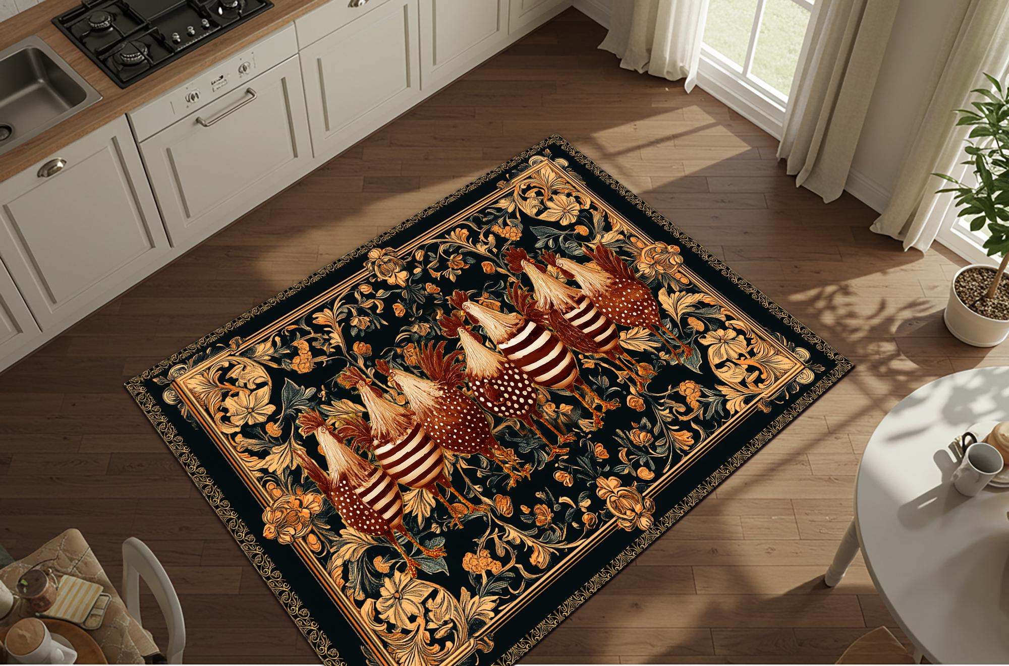 Chiken Rugs Rustic Area Rug|colorful Chicken Runner|farm Non Slip Carpet|rooster ...