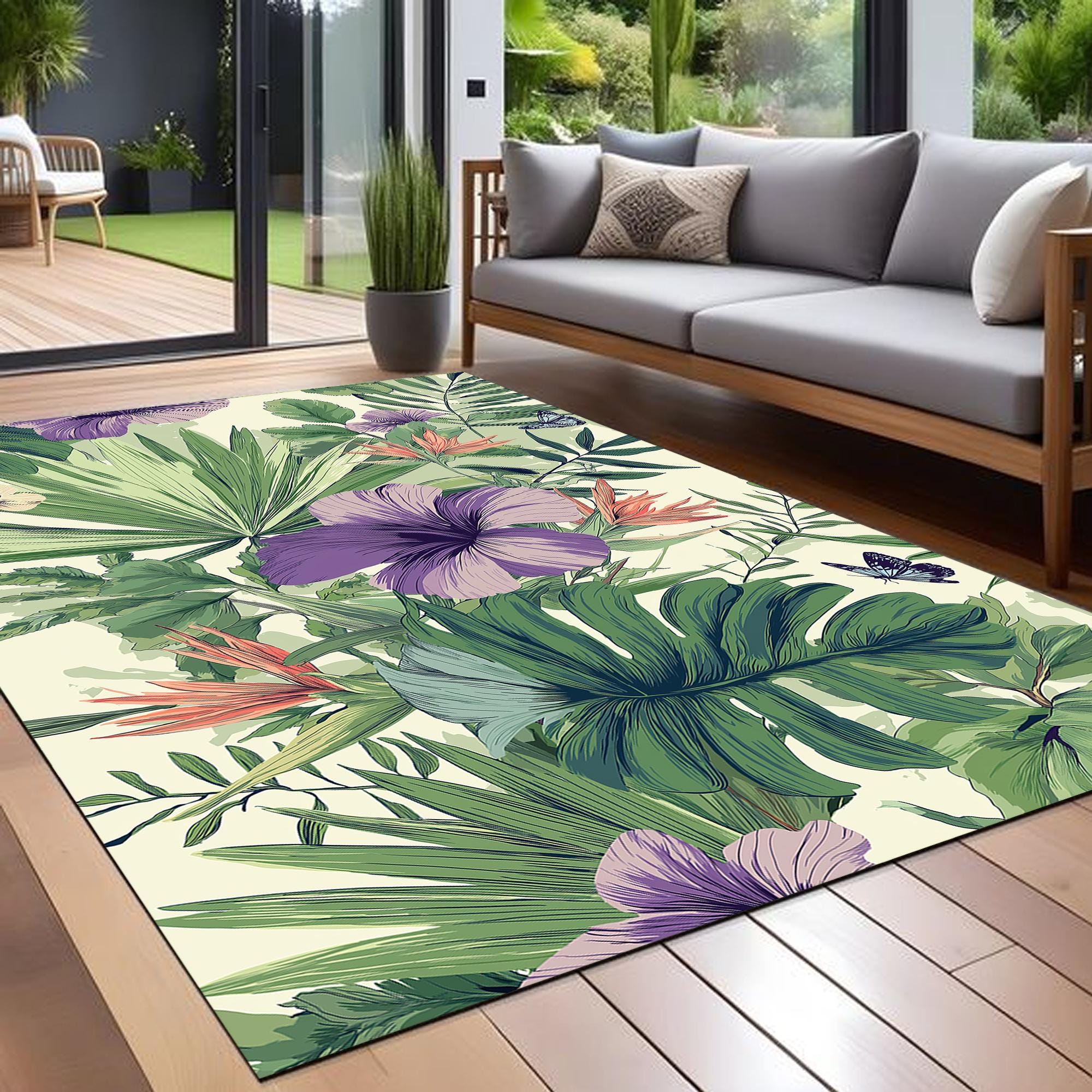 Fun Colorful Outdoor Rugs Large Weatherproof Easy Clean Washable Garden ...