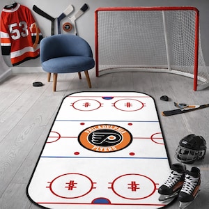 Alfombra para pista de hockey sobre hielo con logotipo personalizado del equipo: decoración deportiva lavable.
