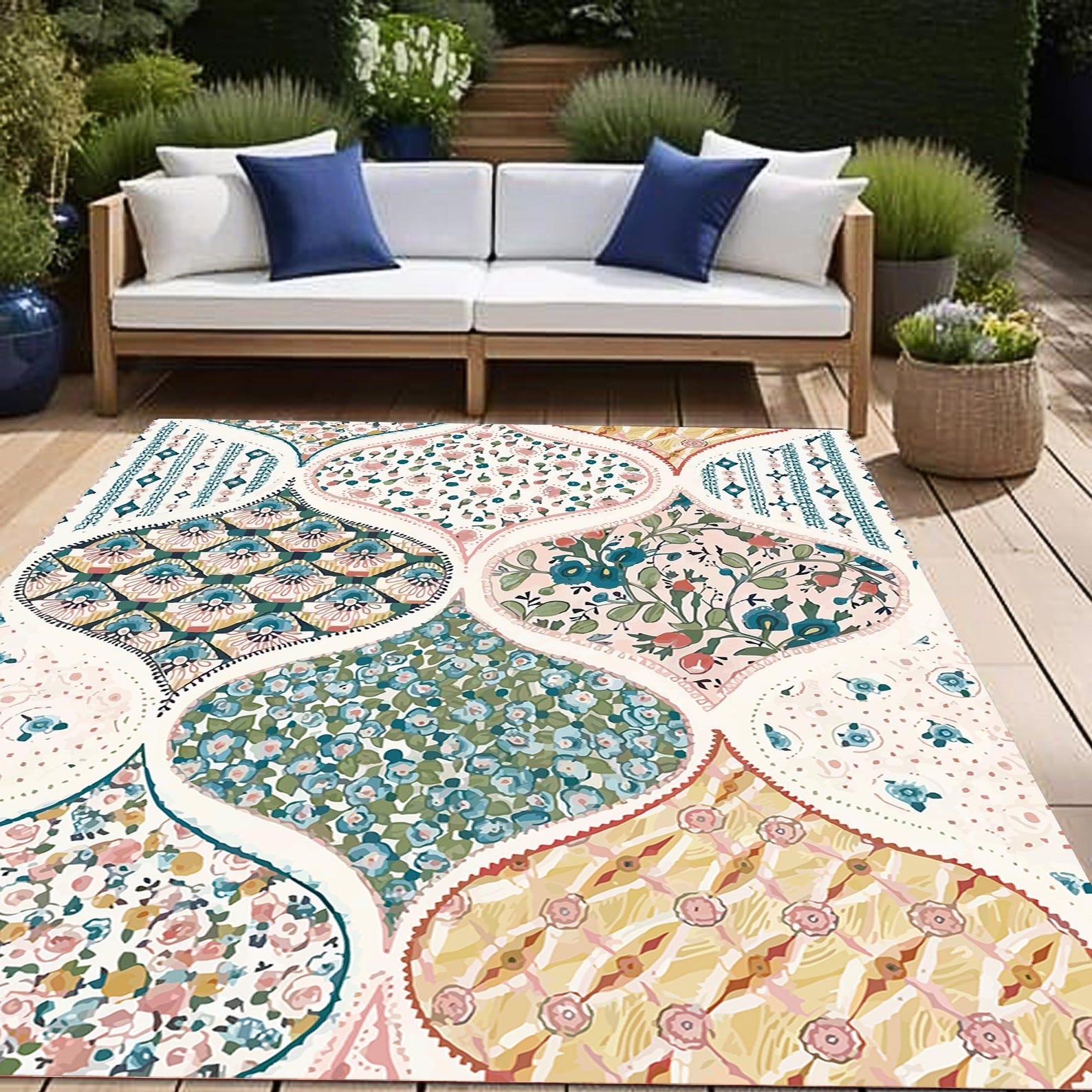 Fun Looking Rug Fun Colorful Outdoor Rugs Large Weatherproof Easy Clean Washable Garden ...