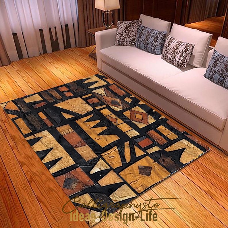 Rasist Rug African Safari Area Rug | Afrocentric Ethnic Floor Art - Etsy