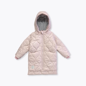Casaco minimalista feminino acolchoado de diamante com forro de algodão e comprimento médio, leve, rosa bebê