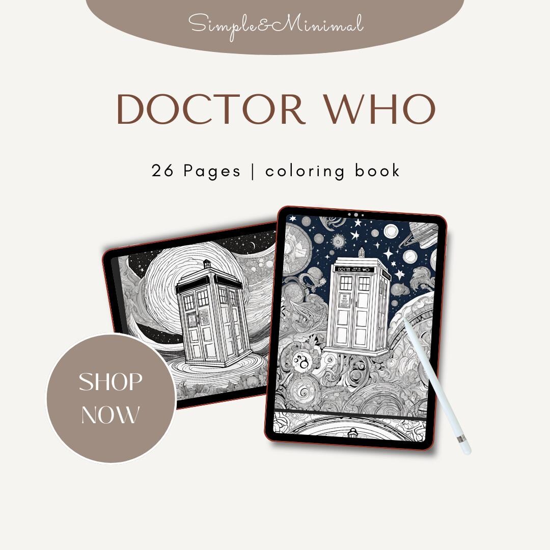 Doctor Who Coloring Book | 8x8 in Pdf - Etsy