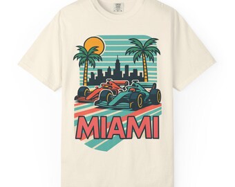 Miami T-Shirt | Comfort Colors Inspired Racing Circuit Tee - Motorsport Merchandise Unisex Cotton Race Fan Gear