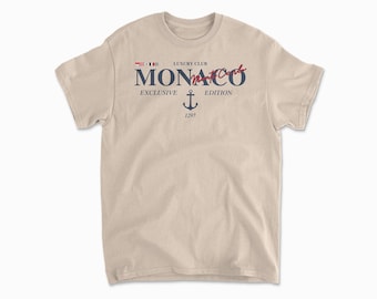 Monaco Inspired Yacht Club T-Shirt, Monaco Shirt, Grand Prix Shirt, Maritime Clothing, Sailing Gear, Luxury Yacht Club Apparel, Unisex Tee