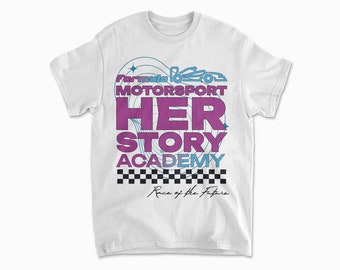 Racing Academy T-Shirt | Motorsport Gift for Women | Stylish Racing Shirt for Her