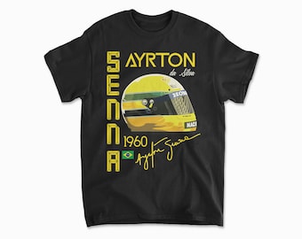 Senna Inspired T-Shirt, Motorsports Memorabilia, Racing Driver Shirt, Race Fan Gift, Vintage Racing Style Shirt, Unisex Cotton Tee
