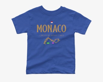 Toddler Monaco Racing Track Inspired T-Shirt, Racing Circuit Shirt, Youth Size Racing Shirt, Baby Shower Gift, Unisex Toddler Tee