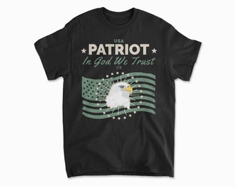 American Flag Shirt | USA Eagle Patriotic Tee, Veteran Gift, Fourth of July Independence Day, Unisex Cotton T-shirt