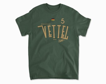 Vettel T-Shirt | Retro Racing Driver Shirt | German Racing Legend Merch | Motorsport Apparel for Race Team Fan
