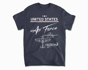 Veteran Air Force T-Shirt, Military Shirt, Aviator Gift, History Shirt, WW2 Shirt, USA Shirt, Vintage Style United States Unisex Cotton Tee