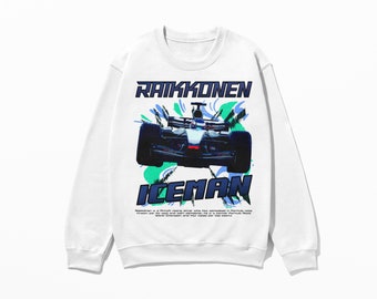 Raikkonen Inspired Sweatshirt, Finnish Racing Driver Shirt, Iceman Raikkonen Shirt, Motorsport Apparel, Racing Gift, Vintage Racing Tee