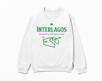 Interlagos Sweatshirt, Inspired Iconic Brazilian Racing Track Tee, Grand Prix Apparel, Unisex Cotton Motorsports Gift