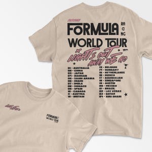 Sand White Racing World Tour Inspired T-Shirt, Vintage Racing Style Shirt, Motorsport Clothing, Formula Inspired Merch, Race Fan Gift, Unisex Tee