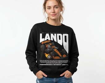 Lando Sweatshirt | Inspired Racing Driver Shirt, Motorsports Apparel, British Racing Team Merchandise, Race Fan Gear, Unisex Cotton Sweater