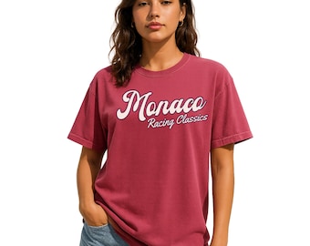 Retro Monaco Racing T-Shirt | Inspired Comfort Colors Grand Prix Tee - Monte Carlo Circuit Motorsport Fan Gear