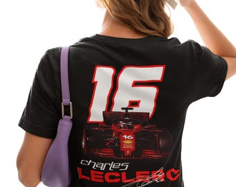 Leclerc Inspired T-Shirt, Formula Shirt, Racing Driver Shirt, Motorsports Gift, Leclerc Merch, Racing Team Shirt, Unisex Cotton Tee