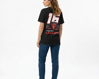 Leclerc Inspired T-Shirt, Formula Shirt, Racing Driver Shirt, Motorsports Gift, Leclerc Merch, Racing Team Shirt, Unisex Cotton Tee