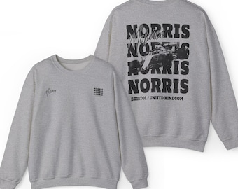 Norris Merch, Inspired Racing Team Sweatshirt, Motorsports Apparel & Driver Merchandise for Race Fans