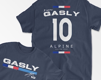 Gasly T-Shirt Inspired Unisex Cotton Tee Inspired French Racing Driver Motorsports Apparel France Team Merch