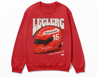 Leclerc Sweatshirt | Inspired Streetwear Racing Shirt, Motorsports Apparel, Monaco Racing Driver Merchandise, Race Team Gear, Unisex Sweater