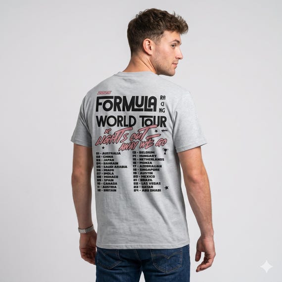 Racing World Tour Inspired T-Shirt | Vintage Motorsport Tee, Unisex Race Fan Gift, Formula Style Merch for Race Enthusiasts
