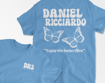 Ricciardo T-Shirt Inspired by Enjoy The Butterflies | Motorsports Racing Driver Merch | Unisex Cotton Tee
