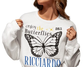 Ricciardo Sweatshirt | Inspired  Racing Driver Unisex Cotton Tee & Enjoy The Butterflies Shirt | Perfect Motorsport Gift