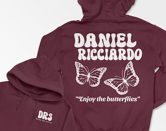 Ricciardo Hoodie Inspired Enjoy The Butterflies Racing Shirt Unisex Motorsports Clothing Racing Gift Ricciardo Merch Tee