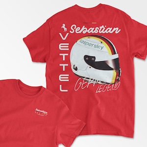 Vettel T-Shirt, Inspired German Racing Legend Shirt, Italian Racing Team Apparel, Motorsports Apparel, Retro Vettel Merch, Unisex Cotton Tee