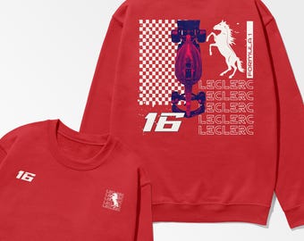 Leclerc Inspired Sweatshirt, Motorsport Apparel, Leclerc Merch, Italian Racing Team Merchandise, Racing Gift, Unisex Racing Driver Shirt