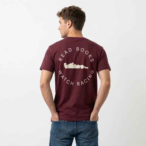 Read Book Watch Racing T-Shirt | Inspired Retro Motorsports Graphic Tee for Racing Fans, Team Apparel