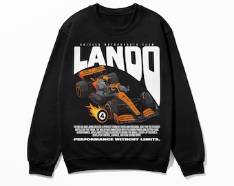 Lando Sweatshirt | Inspired Racing Driver Shirt, Motorsports Apparel, British Racing Team Merchandise, Race Fan Gear, Unisex Cotton Sweater